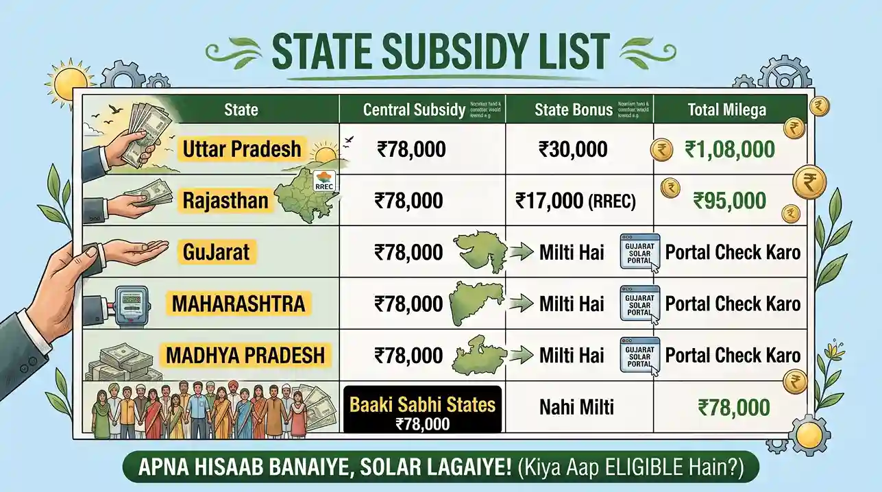 pm surya ghar states subsidy list